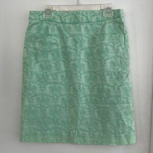 Lime Green Brocade skirt with pockets
